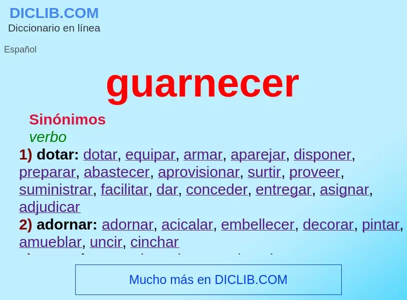 Wat is guarnecer - definition