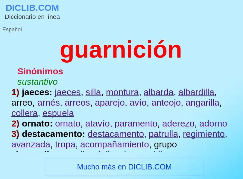 Was ist guarnición - Definition