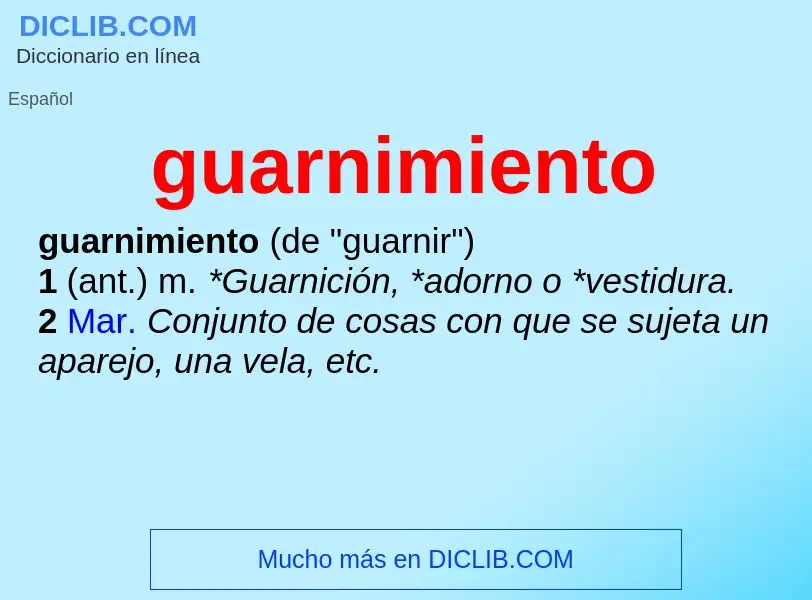 ¿Qué es guarnimiento? - significado y definición