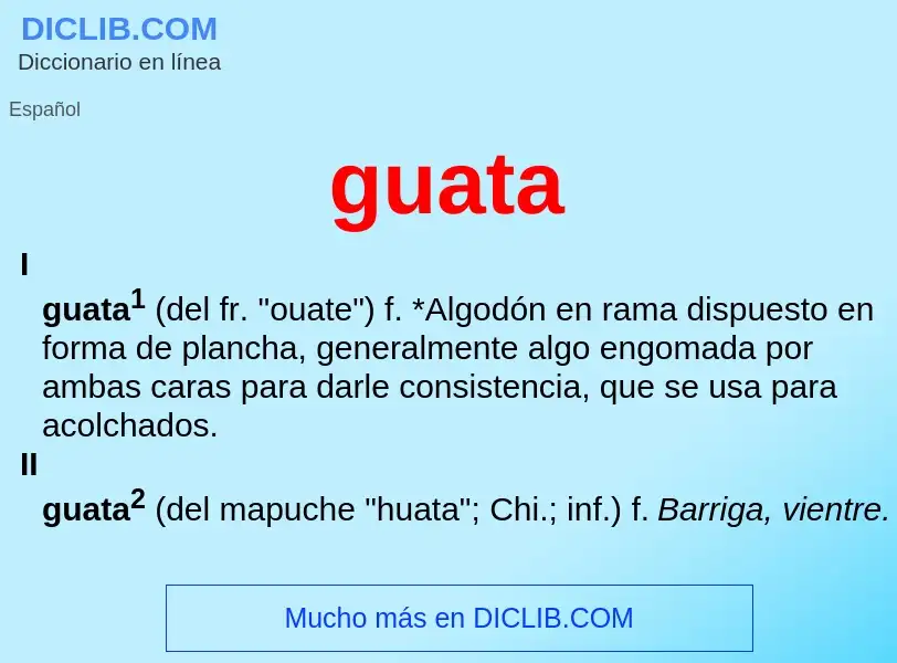 ¿Qué es guata? - significado y definición