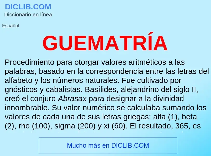 O que é GUEMATRÍA - definição, significado, conceito