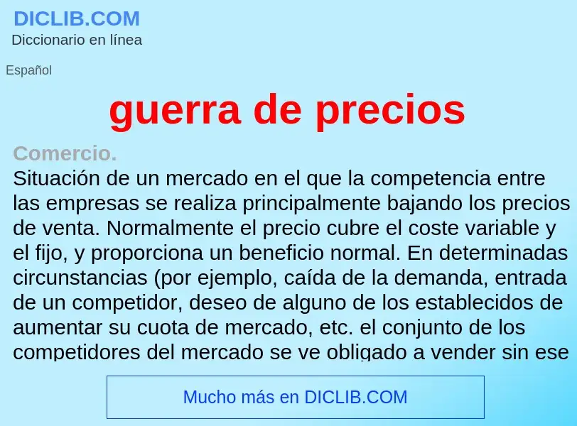 ¿Qué es guerra de precios? - significado y definición