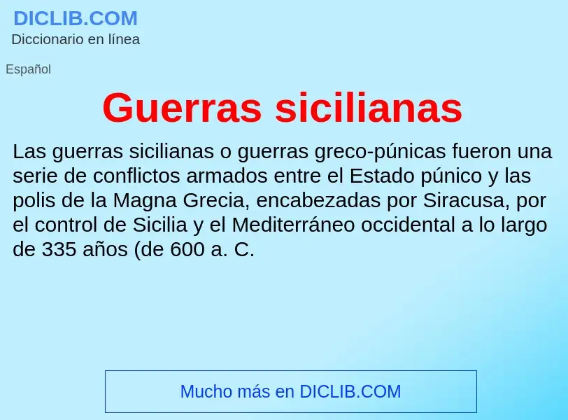 ¿Qué es Guerras sicilianas? - significado y definición