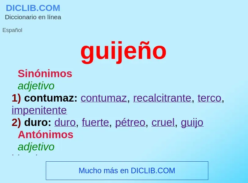 ¿Qué es guijeño? - significado y definición