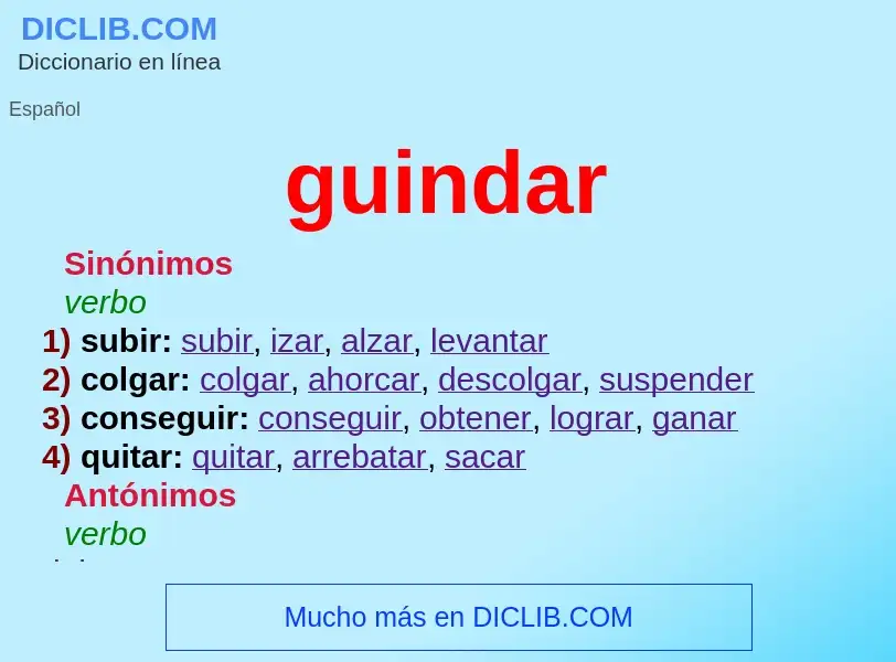 Wat is guindar - definition