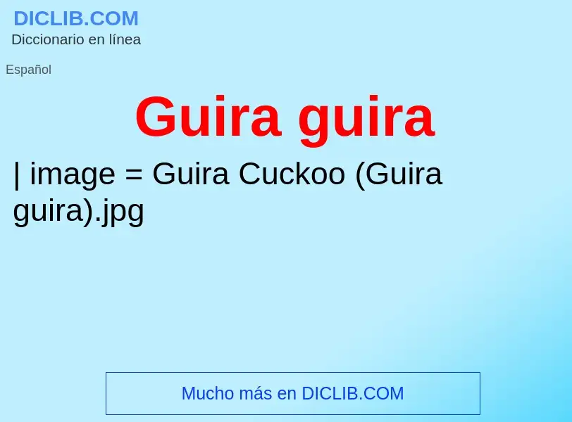 What is Guira guira - meaning and definition