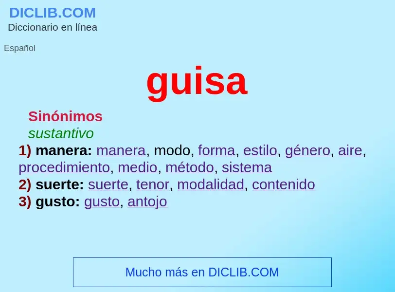 What is guisa - definition