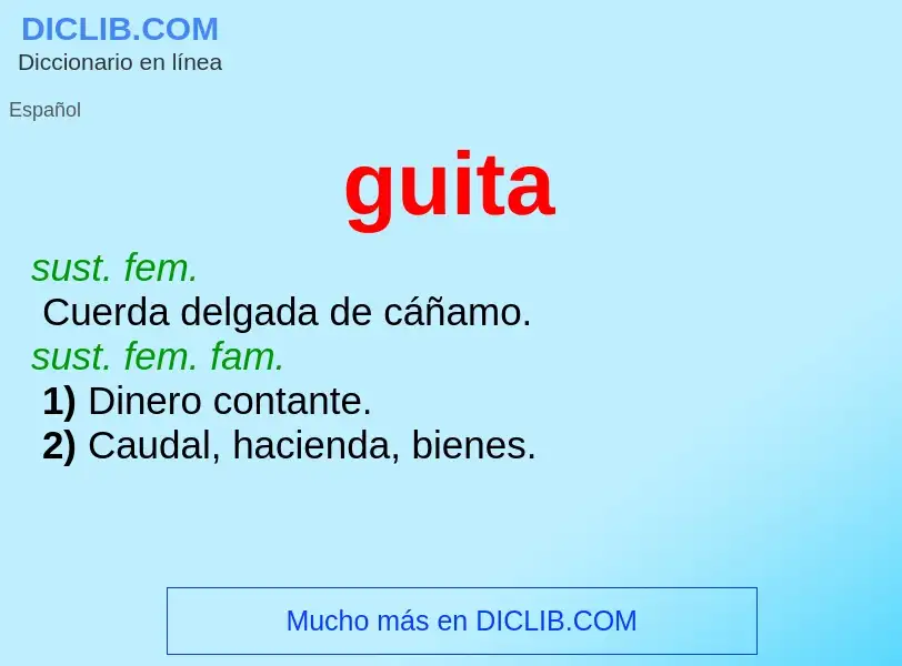 ¿Qué es guita? - significado y definición