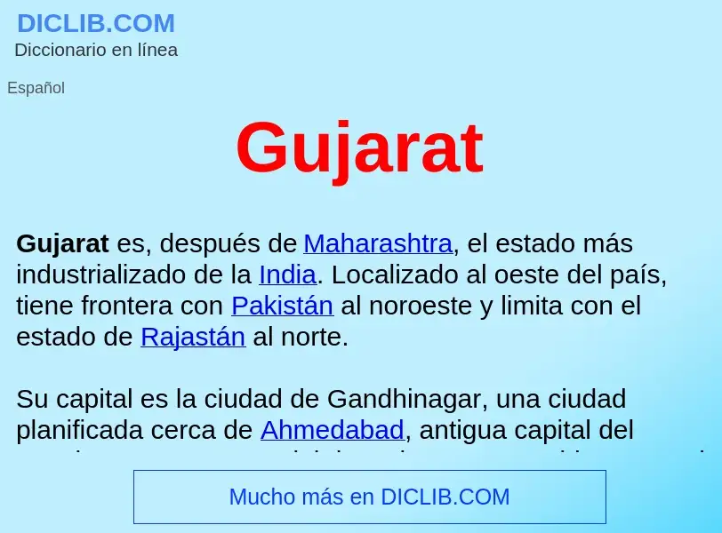 ¿Qué es Gujarat ? - significado y definición