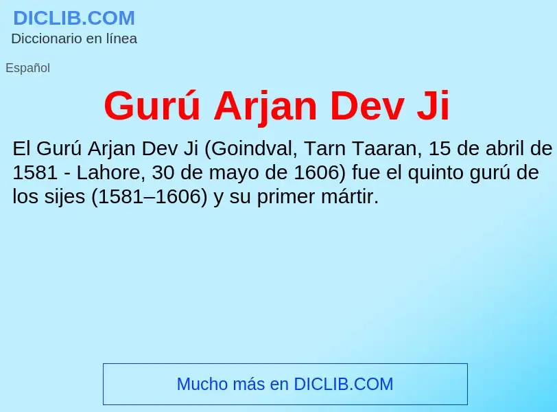 What is Gurú Arjan Dev Ji - definition