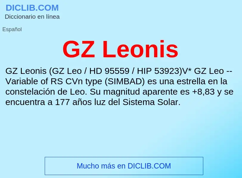 O que é GZ Leonis - definição, significado, conceito