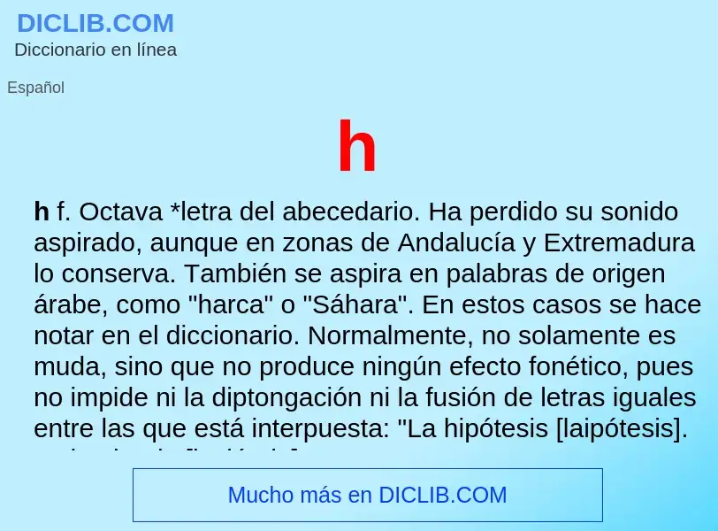 ¿Qué es h? - significado y definición