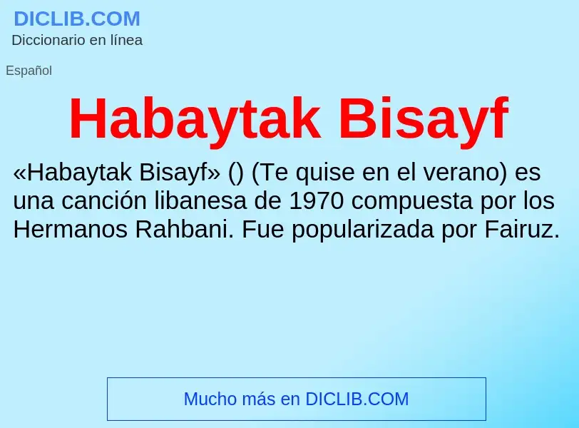 Что такое Habaytak Bisayf - определение