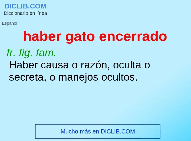 O que é haber gato encerrado - definição, significado, conceito