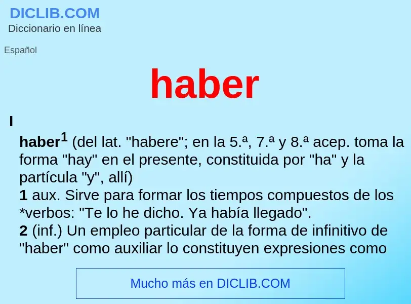 O que é haber - definição, significado, conceito