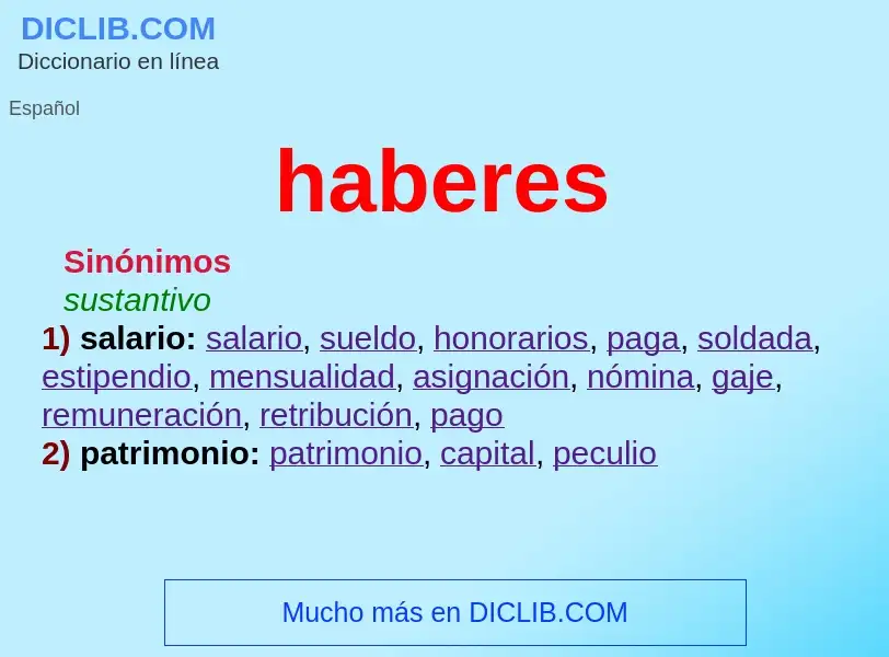 Wat is haberes - definition