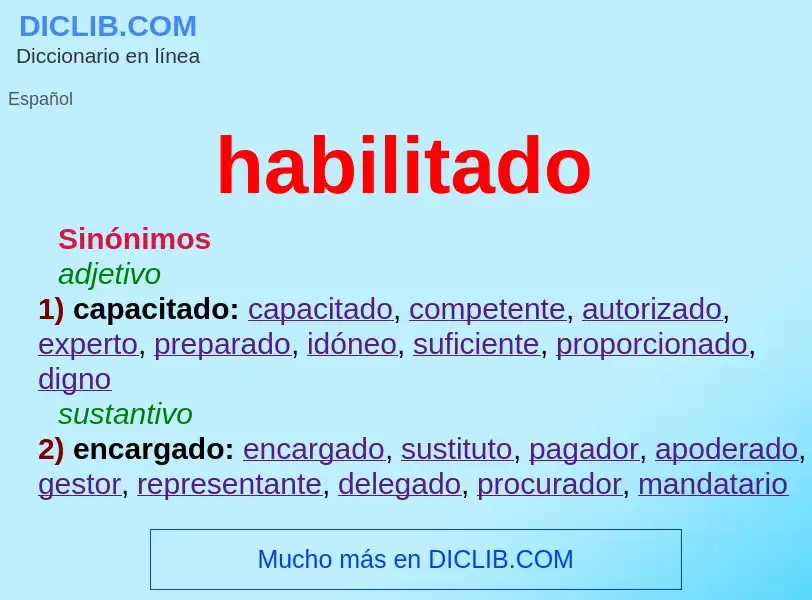 Wat is habilitado - definition