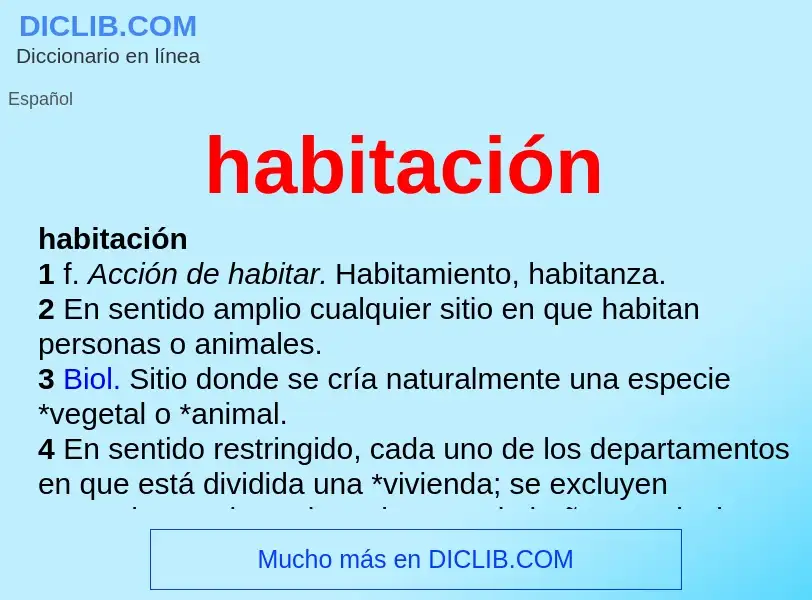 ¿Qué es habitación? - significado y definición