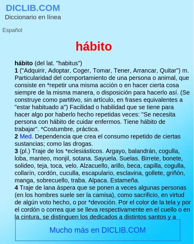 Wat is hábito - definition