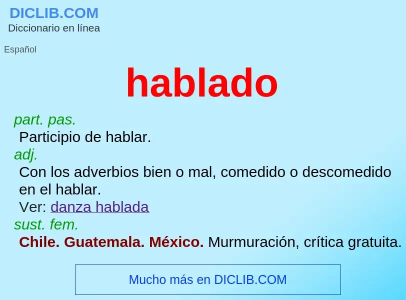 What is hablado - meaning and definition