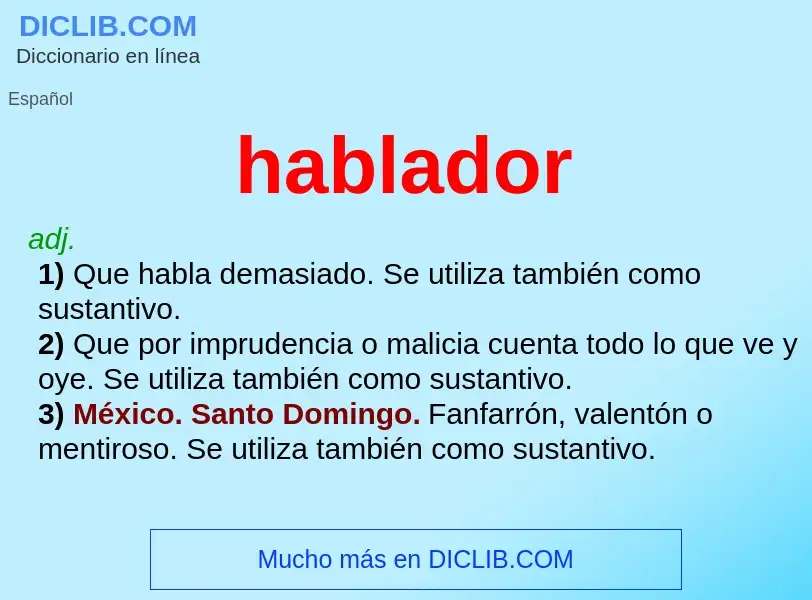 Wat is hablador - definition