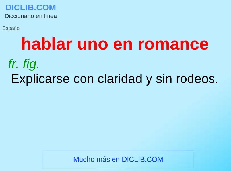 ¿Qué es hablar uno en romance? - significado y definición