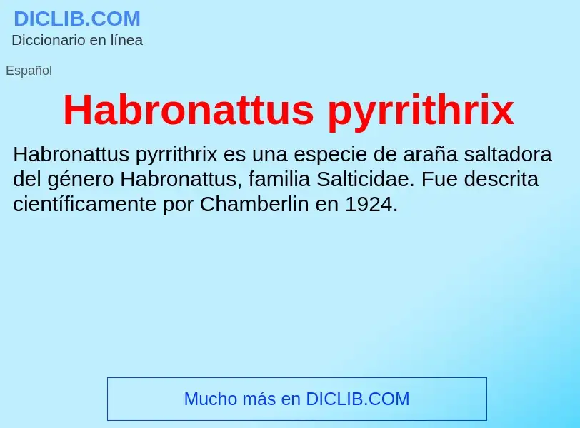 Что такое Habronattus pyrrithrix - определение