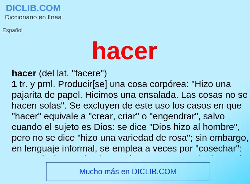 Wat is hacer - definition