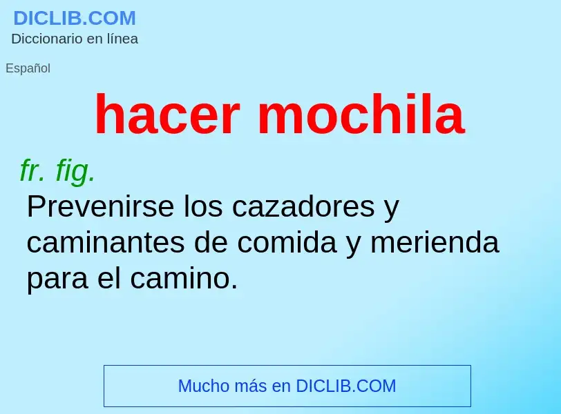 What is hacer mochila - definition