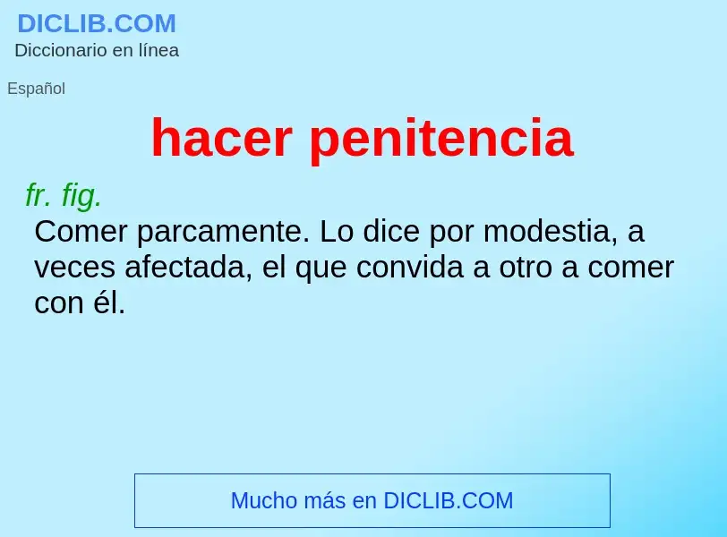 O que é hacer penitencia - definição, significado, conceito