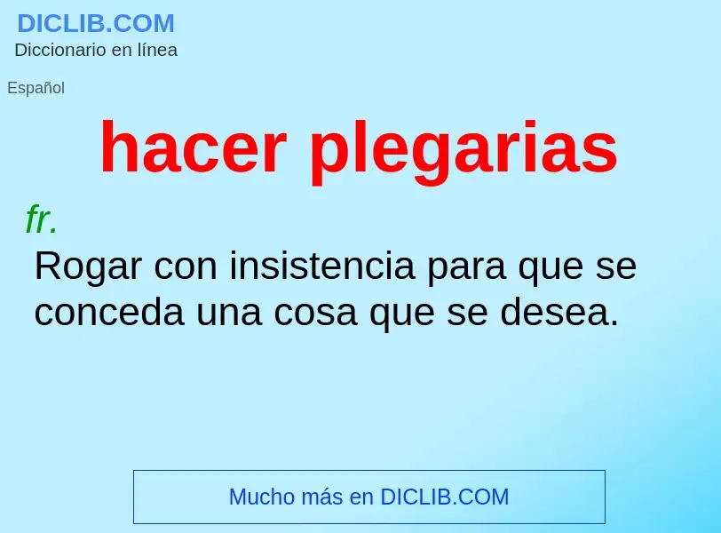 What is hacer plegarias - definition