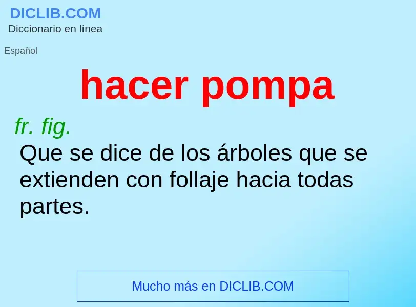 What is hacer pompa - definition