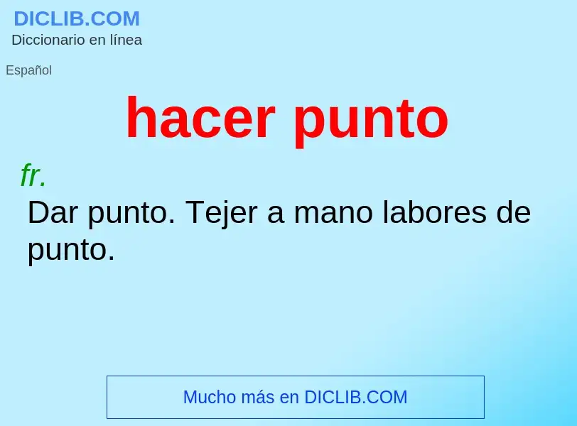 What is hacer punto - definition