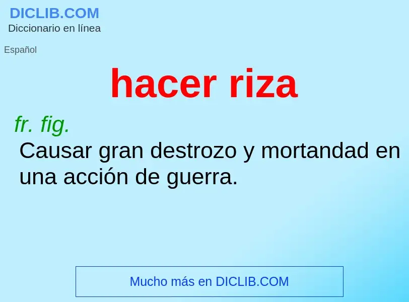 Wat is hacer riza - definition