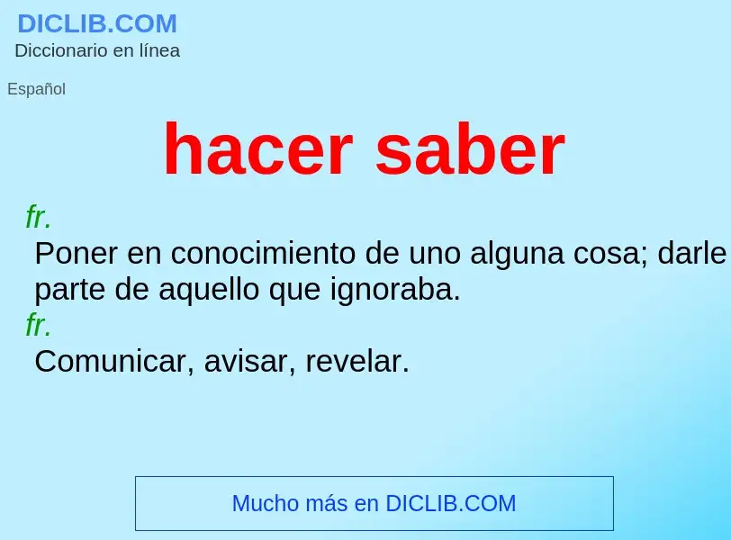 Wat is hacer saber - definition