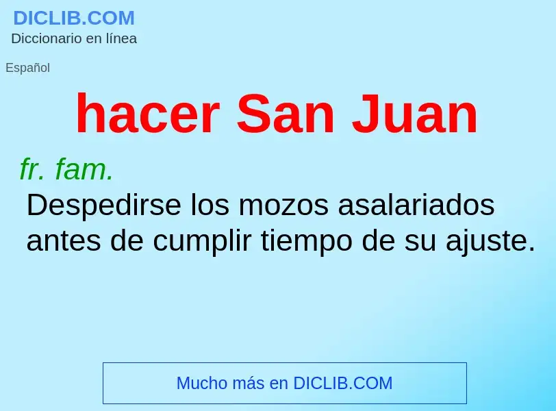 ¿Qué es hacer San Juan? - significado y definición