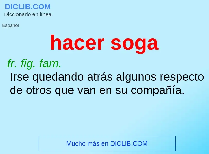 Wat is hacer soga - definition