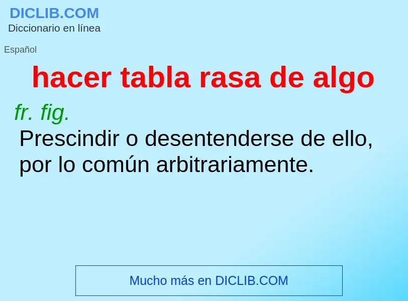 ¿Qué es hacer tabla rasa de algo? - significado y definición