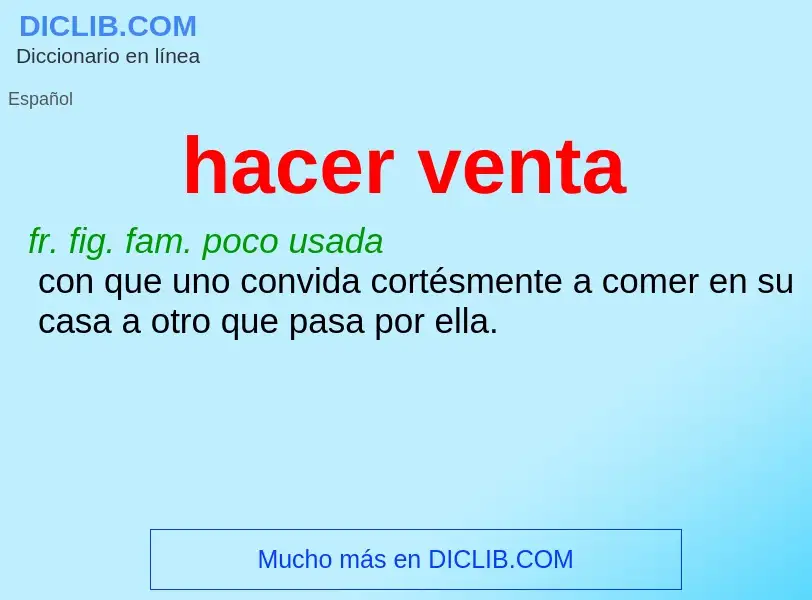 ¿Qué es hacer venta? - significado y definición