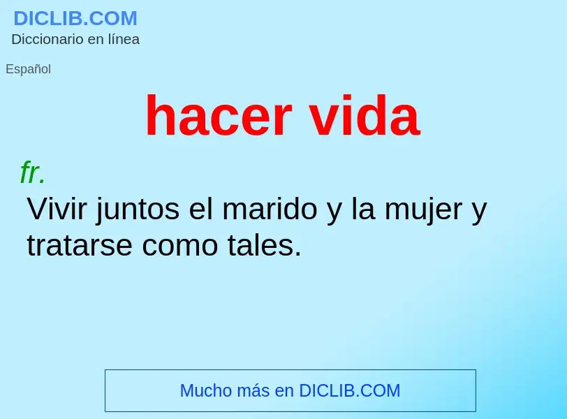 What is hacer vida - definition