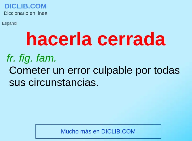 Wat is hacerla cerrada - definition