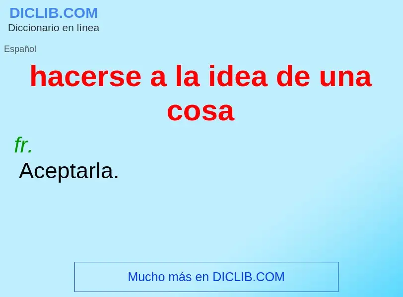 What is hacerse a la idea de una cosa - definition