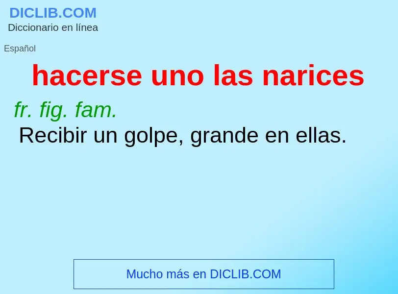 Wat is hacerse uno las narices - definition