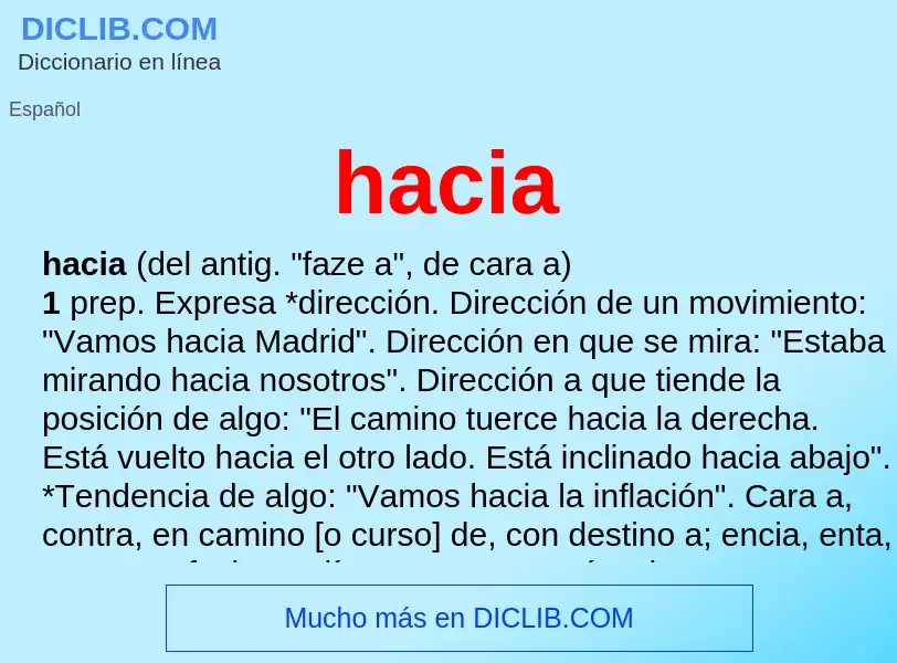 Wat is hacia - definition