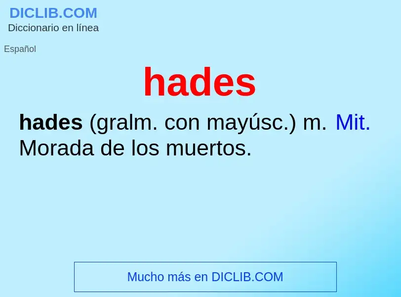 ¿Qué es hades? - significado y definición