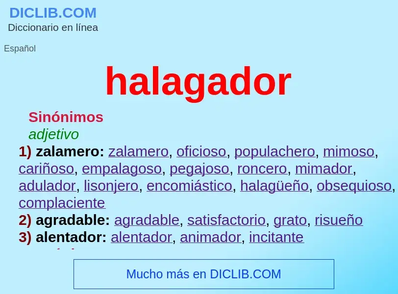 Was ist halagador - Definition