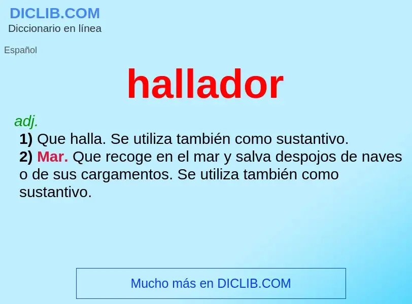 ¿Qué es hallador? - significado y definición