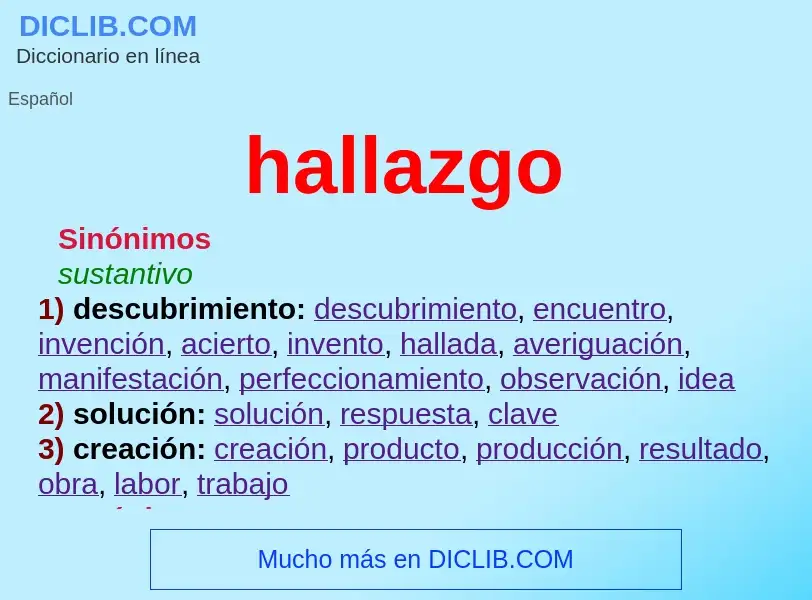 What is hallazgo - definition