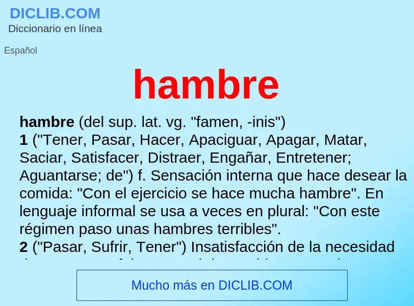 What is hambre - meaning and definition