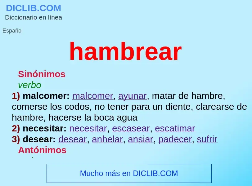 What is hambrear - meaning and definition